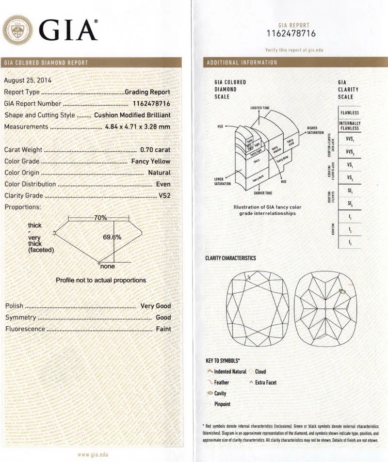 GIA grading report for item R6873