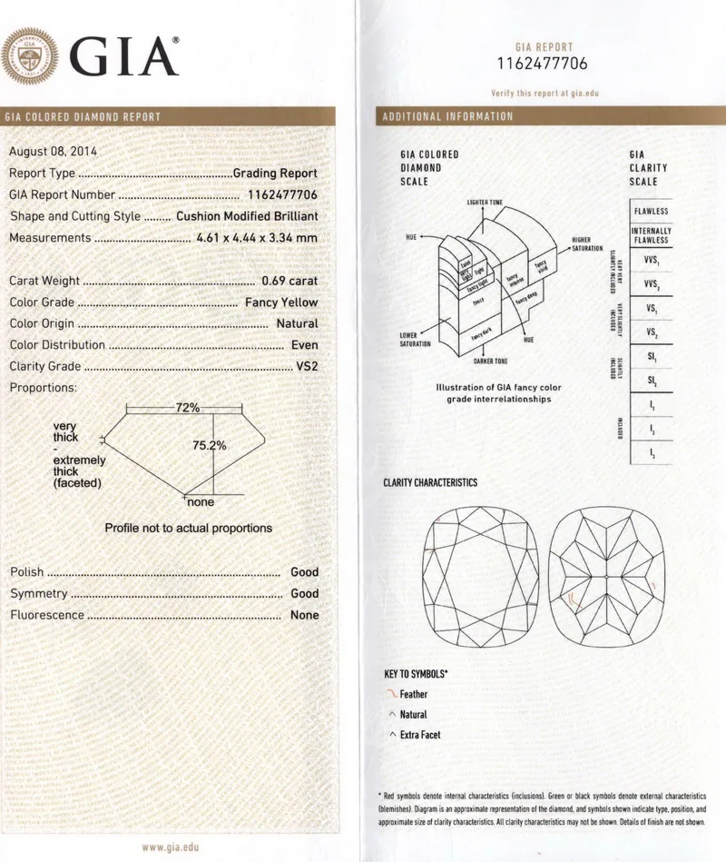 GIA grading report for item R6877