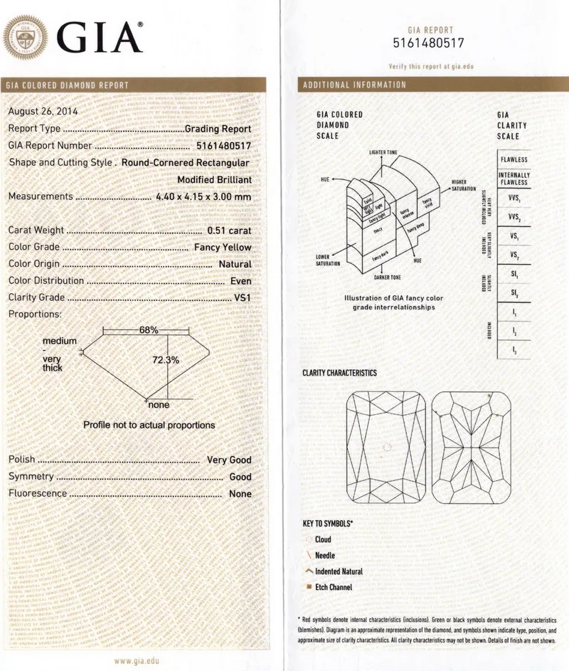 GIA grading report for item R6889