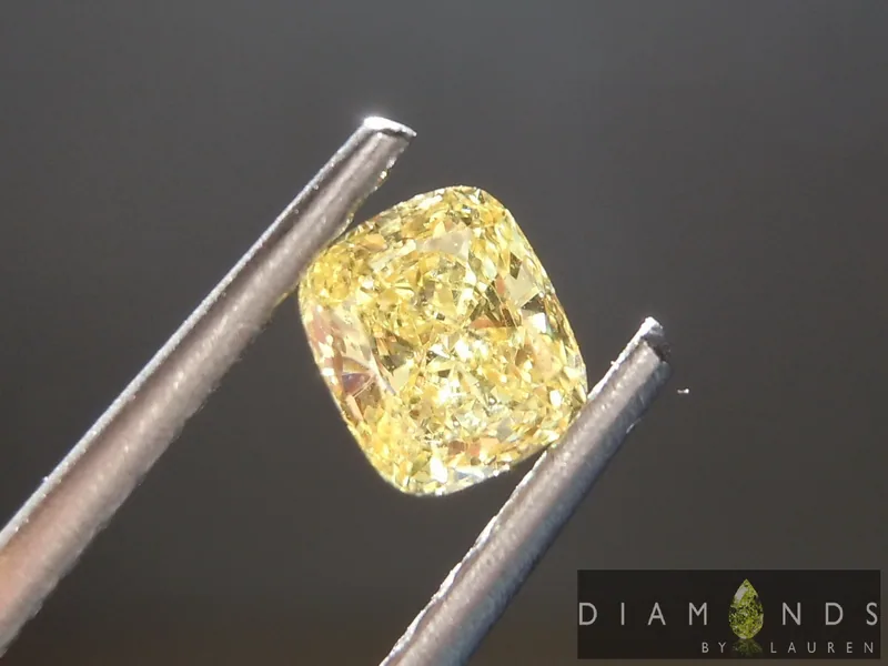0.50ct Yellow SI1 Cushion Cut Diamond Ring R6891