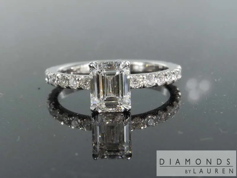 1.04ct F VVS1 Emerald Cut Diamond Ring R6926