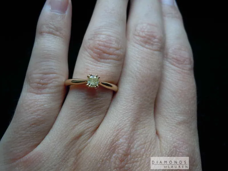 .31ct Light Yellow SI1 Cushion Cut Diamond Ring R6972