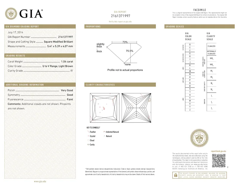 GIA grading report for item R7071