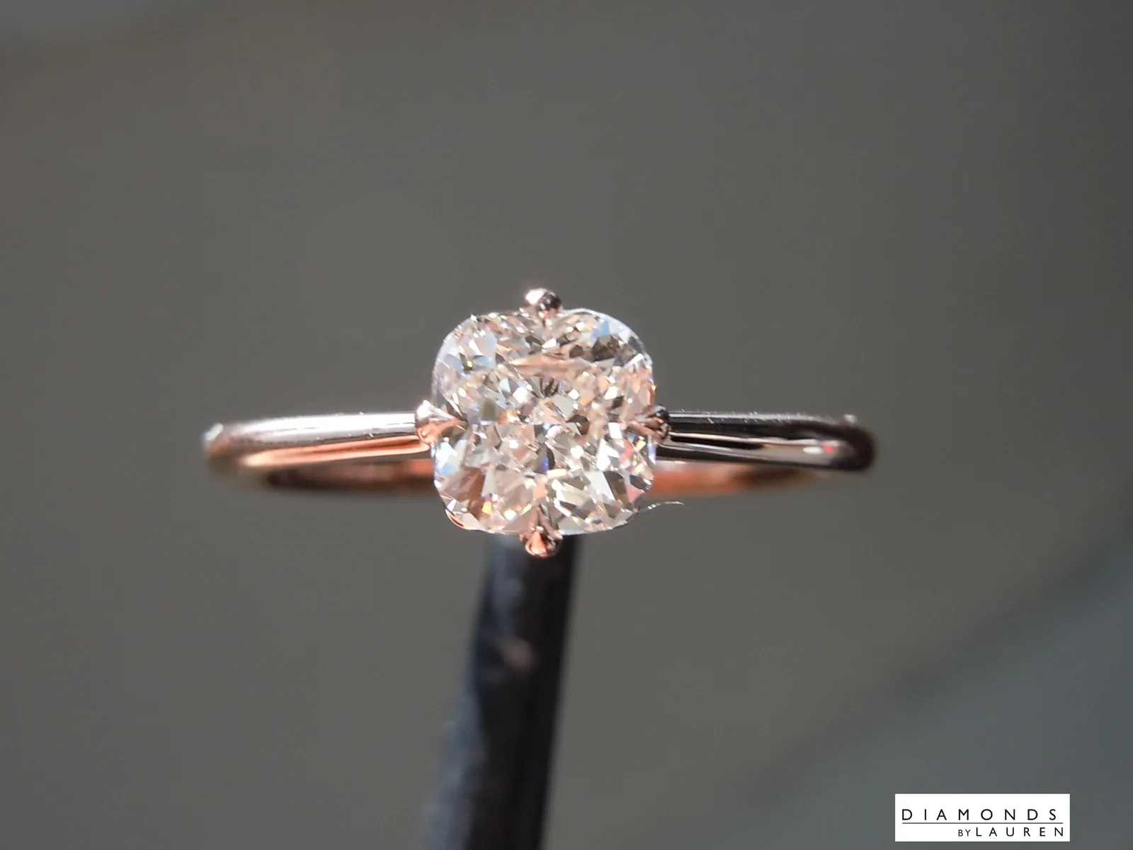 0.70ct Pink VVS1 Cushion Diamond Ring R7132