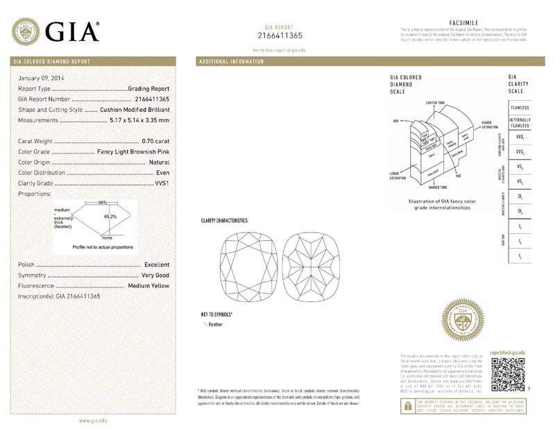 GIA grading report for item R7132