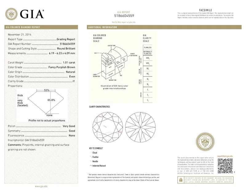 GIA grading report for item R7135