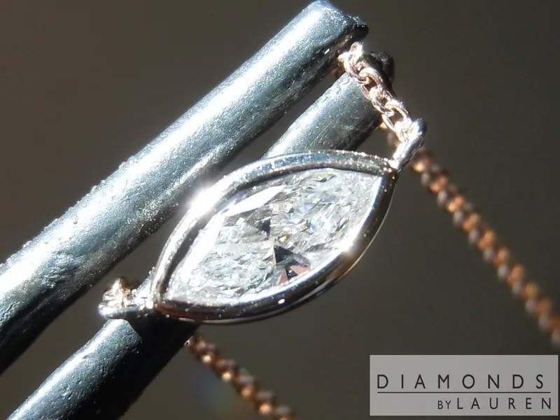 0.21ct F-G VS1 Marquise Diamond Necklace R7215