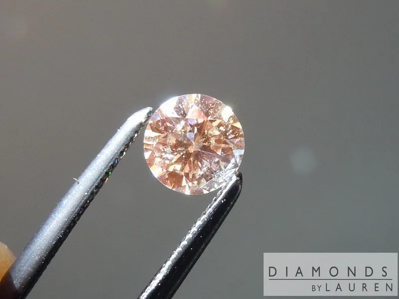 0.40ct Yellow Orange I1 Round Brilliant Diamond R7254