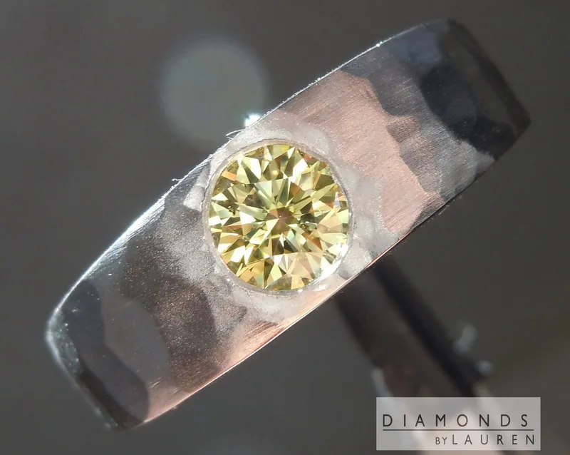 0.70ct Intense Yellow SI2 Round Brilliant Diamond Ring R7269
