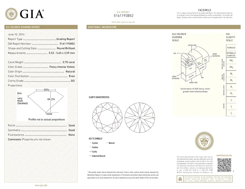 GIA grading report for item R7269