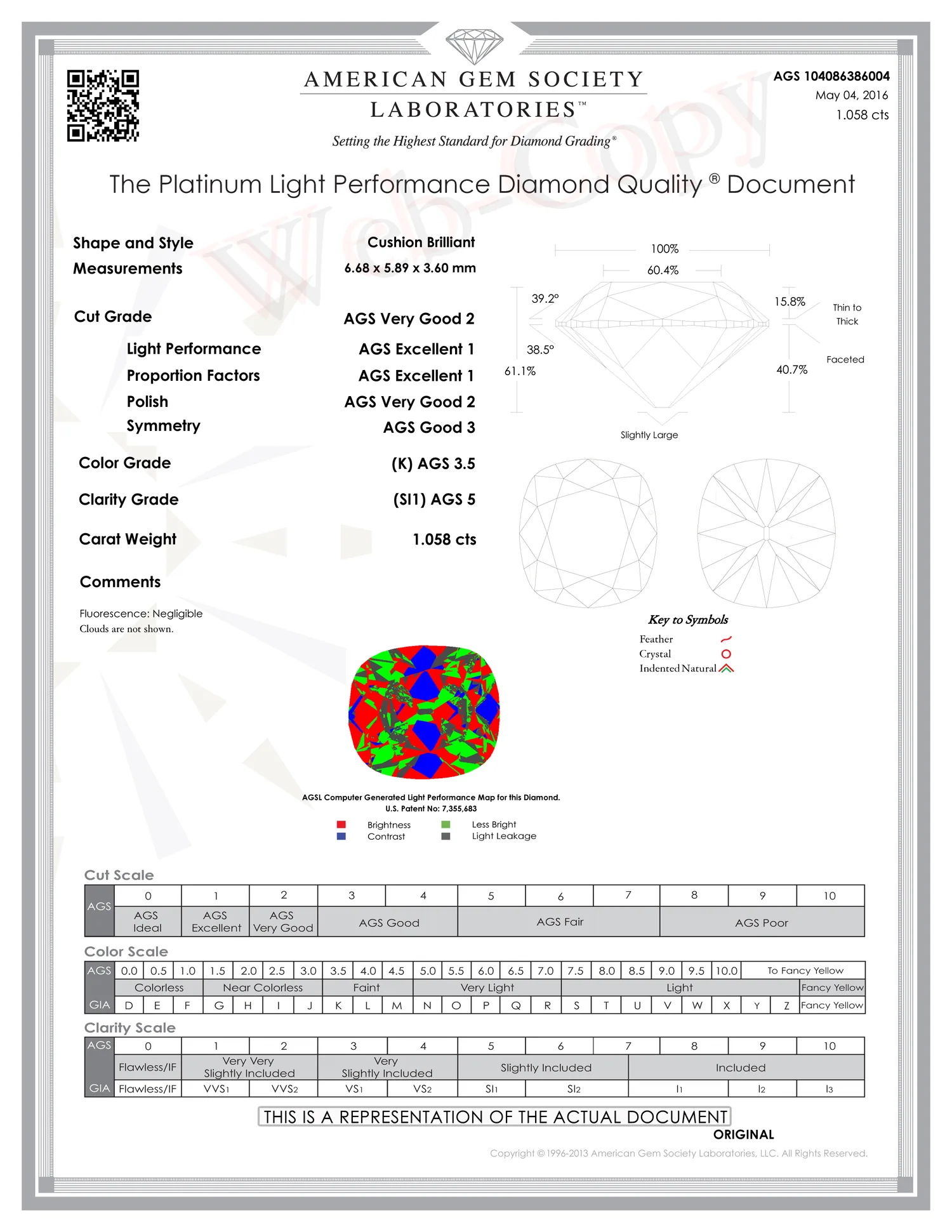 GIA grading report for item R7305