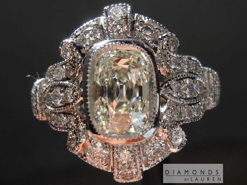 1.03ct J SI1 Cushion Cut Diamond Ring R7330
