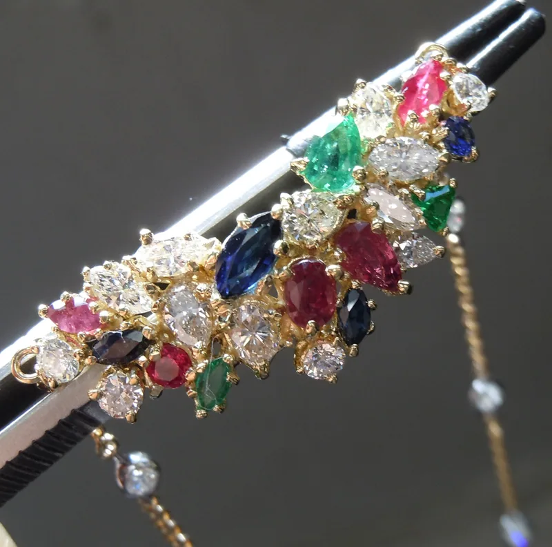 2.92 ctw Sapphire, Ruby, Emerald, and Diamond Necklace R7475