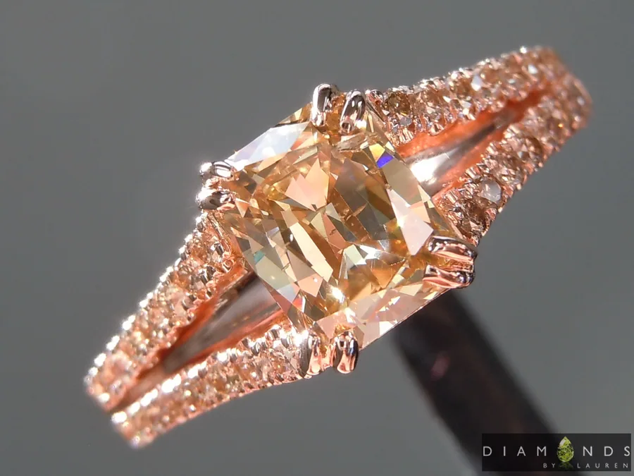 1.03ct Brown I1 Radiant Cut Diamond Ring R7481