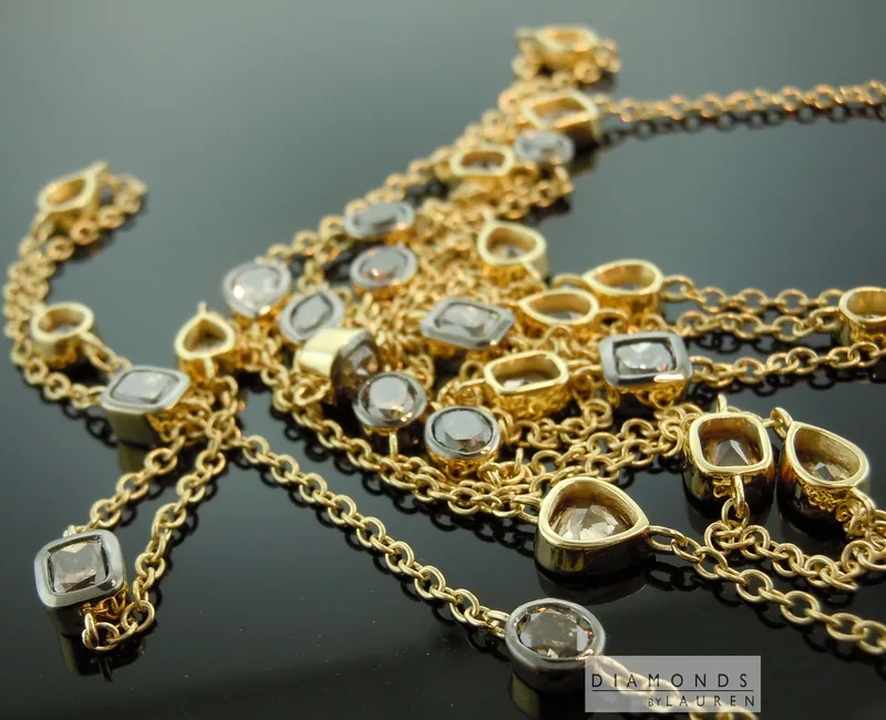 11.55ctw Natural Brown Diamonds by the Yard Necklace R7482