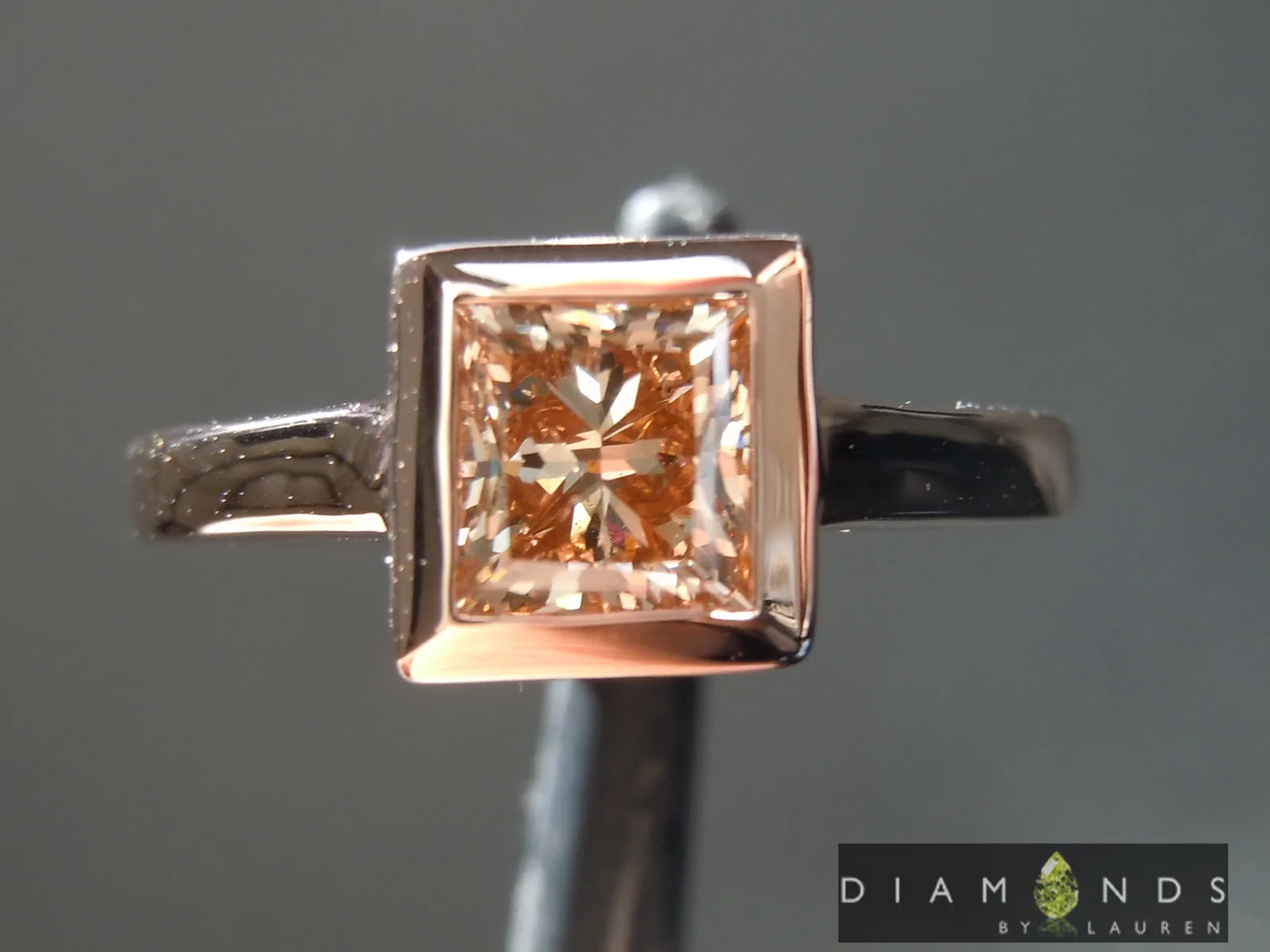 1.01ct Brown Princess Cut Diamond Ring R7494