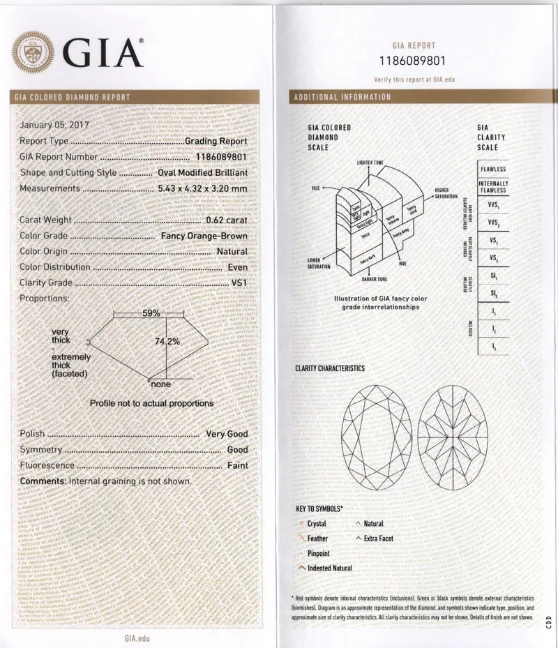 GIA grading report for item R7538