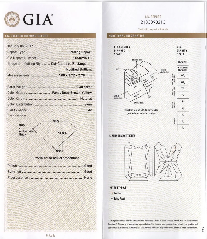 GIA grading report for item R7551