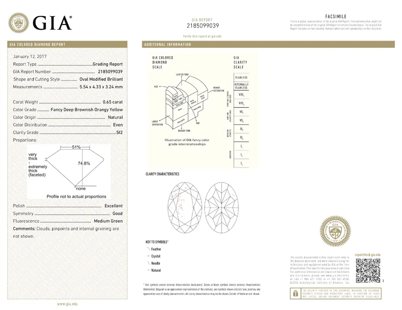 GIA grading report for item R7567
