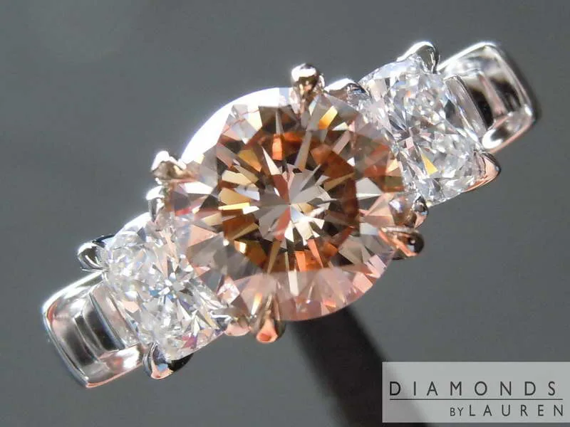 1.61ct Pinkish Brown SI2 Round Brilliant Diamond Ring R7684