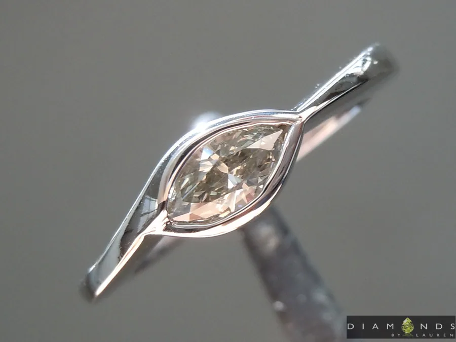 0.25ct Gray VS1 Marquise Diamond Ring R7797