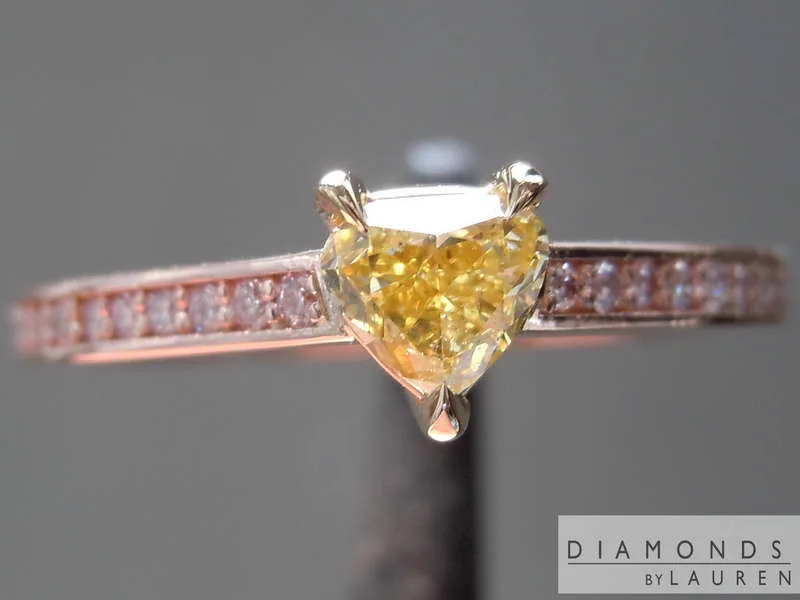 0.32ct Yellow SI2 Heart Shape Diamond Ring R7802