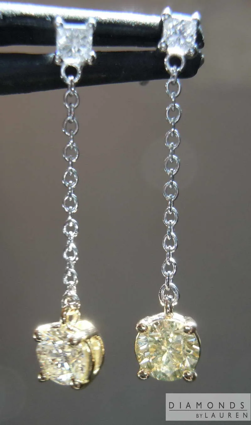0.64cts Yellow VS1 Round Brilliant Diamond Earrings R7822