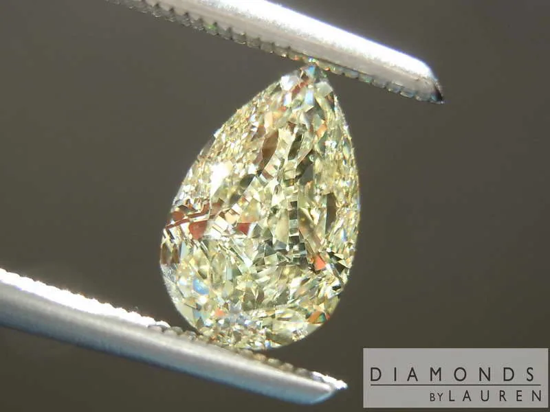 1.02ct W-X VS2 Pear Pink Lemonade Diamond Ring R7951