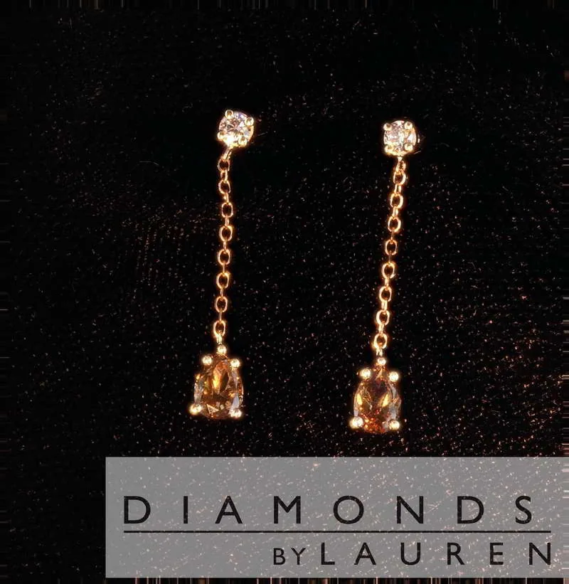.46ctw Pink and Brown Diamond Earrings R8061