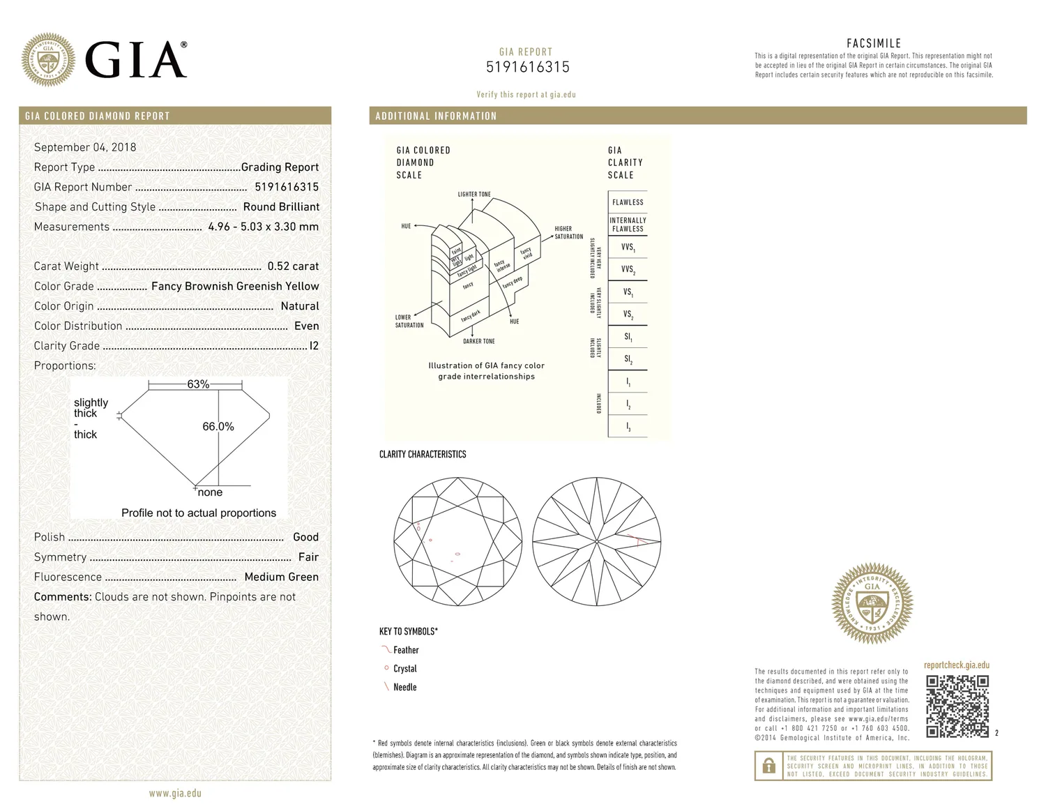 GIA grading report for item R8079