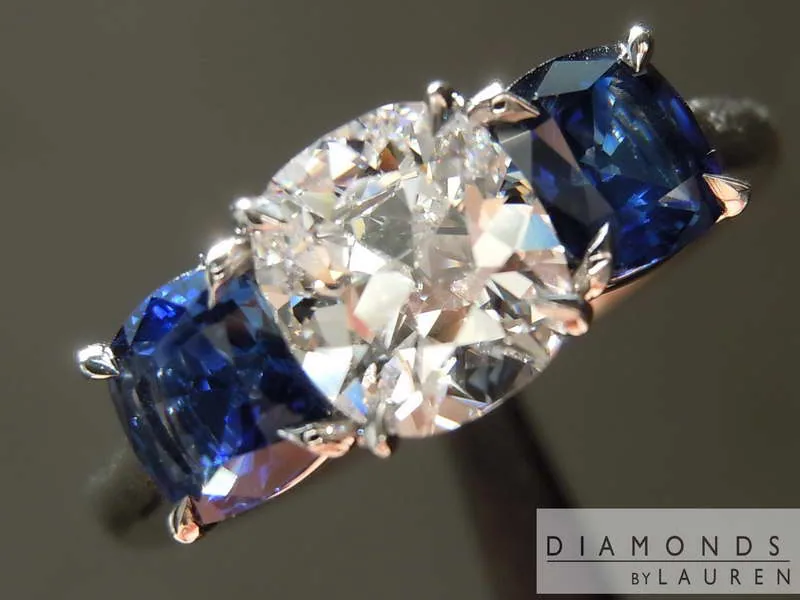 0.83ct D IF Cushion Cut Diamond Ring R8310