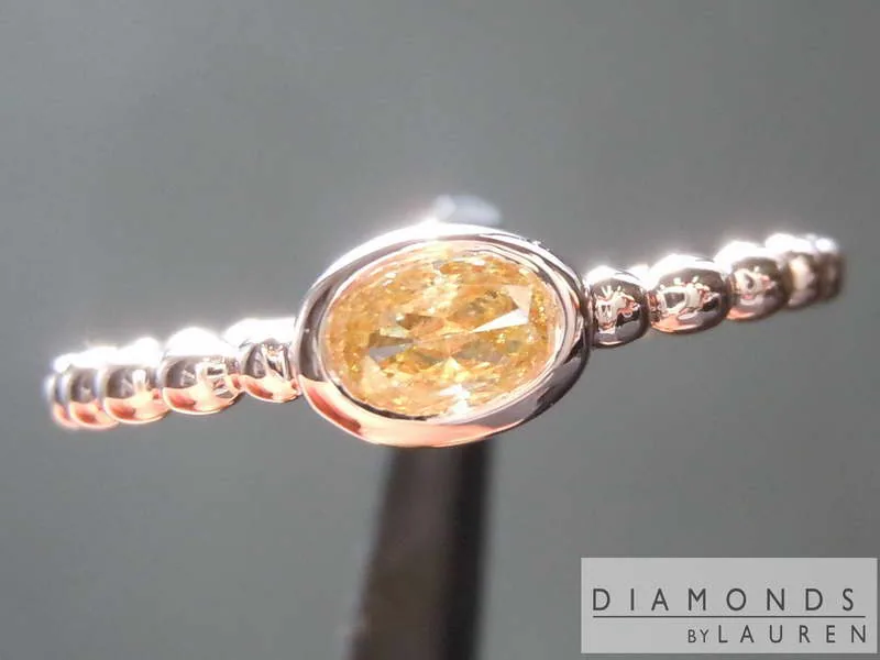 0.27ct Brownish Yellow I1 Oval Diamond Ring R8410
