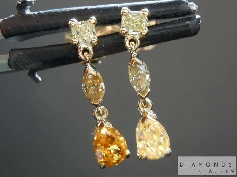 0.87ctw Fancy Colored Diamond Earrings R8430