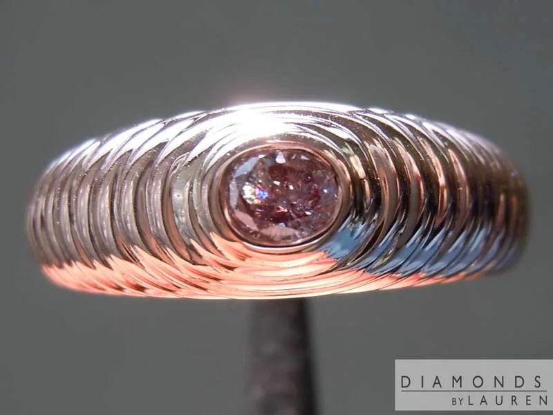 0.17ct Pink Oval Brilliant Diamond Ring R8617