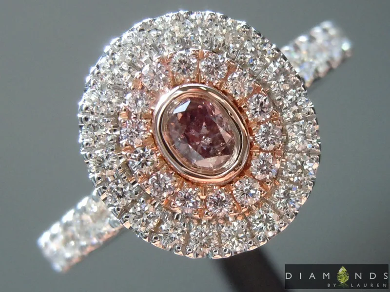 0.13ct Purple-Pink I1 Oval Shape Diamond Ring R8673