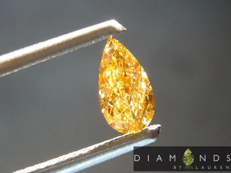 0.51ct Orange VS2 Pear Shape Diamond R8807