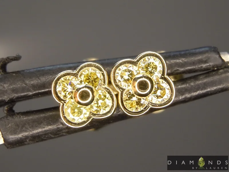 0.18ctw Yellow Diamond Earrings R8840