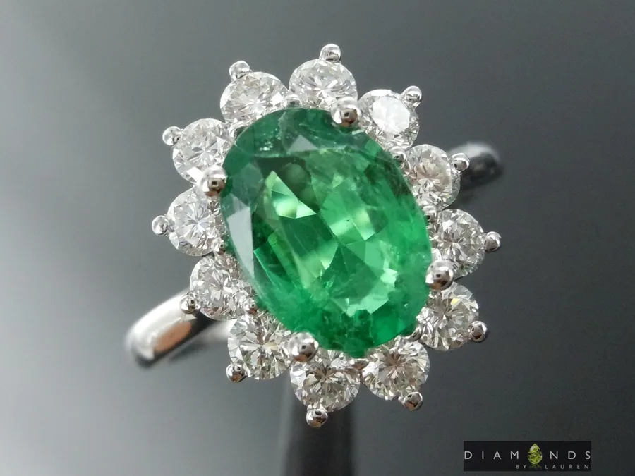 1.61ct Emerald Oval Shape Ring R8857