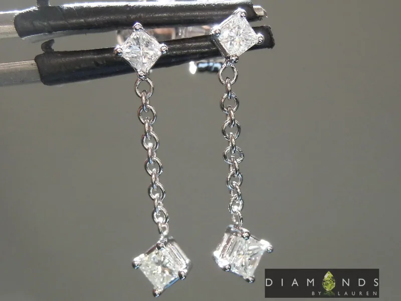 0.54ctw H SI1 Princess Cut Diamond Earrings R8971