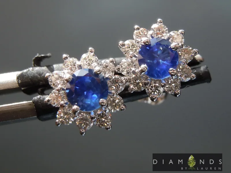 0.51cts Blue Round Brilliant Sapphire Earrings R9005