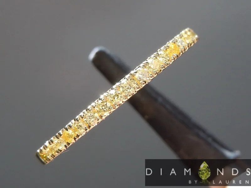 0.14ctw Yellow VS Round Brilliant Diamond Ring R9009