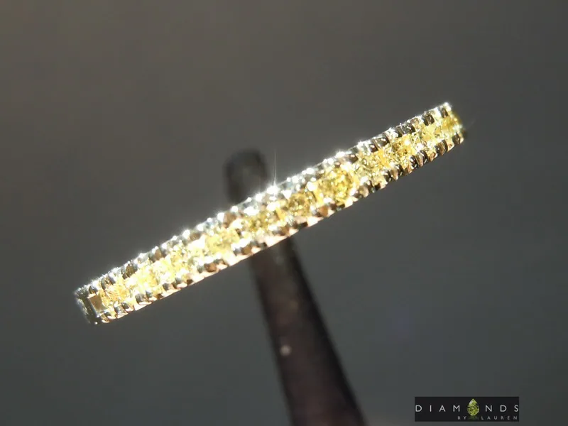 0.17ctw Yellow VS Round Brilliant Diamond Ring R9046