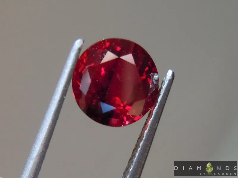1.42ct Vivid Red Round Burma Ruby R9126