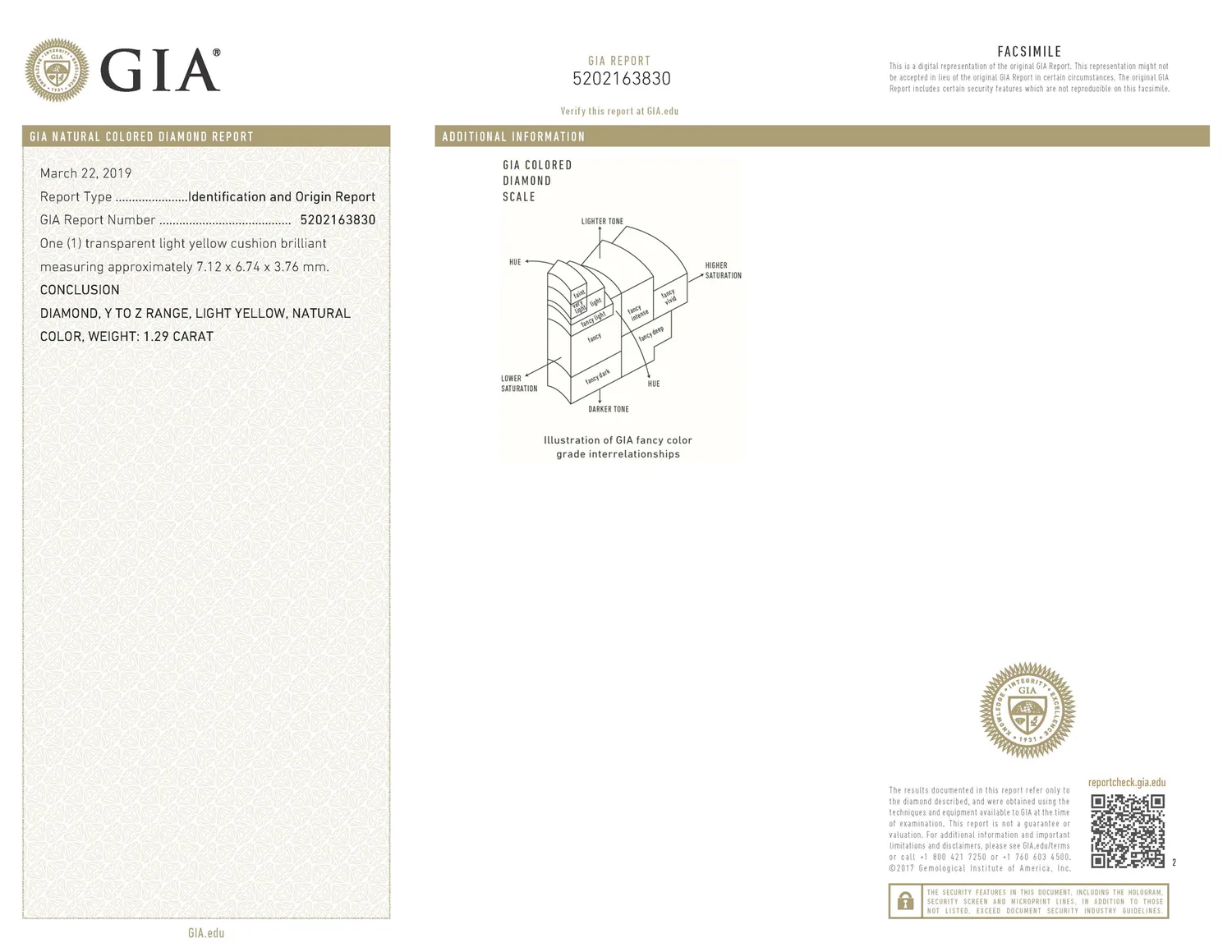 GIA grading report for item R9139