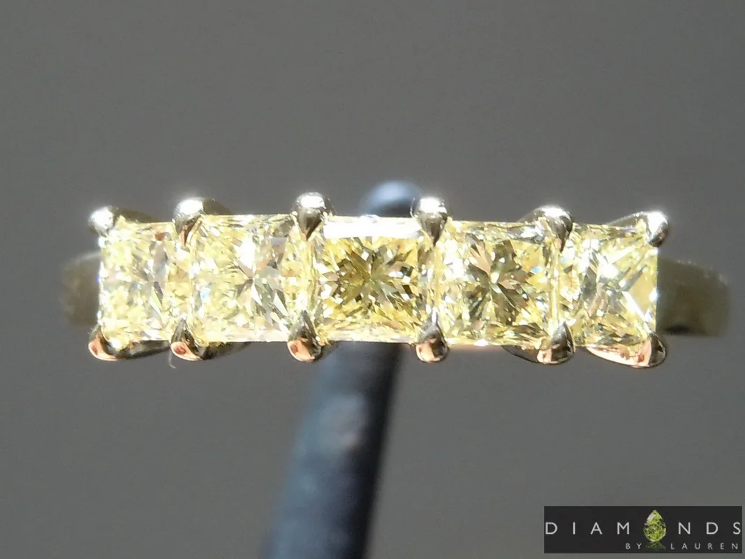 0.99ctw Yellow VS Princess Cut Diamond Ring R9217