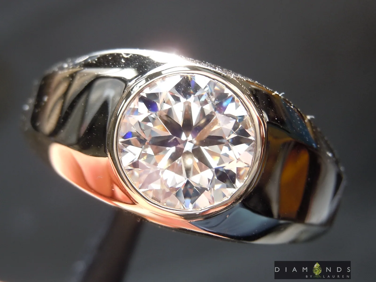 1.90ct  K (Strong Blue) Diamond Ring R9246