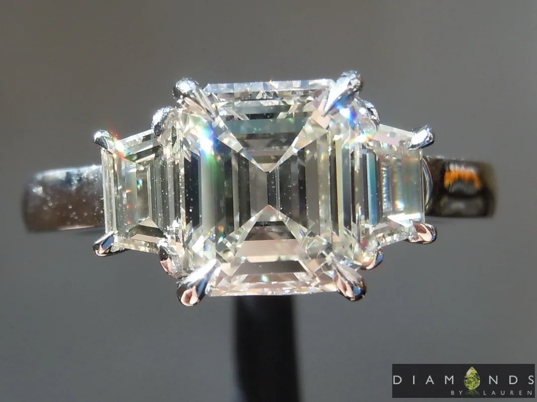 1.51ct K VS2 Emerald Cut Diamond Ring R9338
