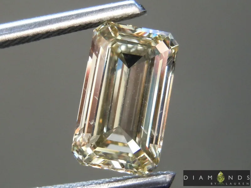 2.02ct Greenish Brown SI1 Emerald Cut Diamond R9350