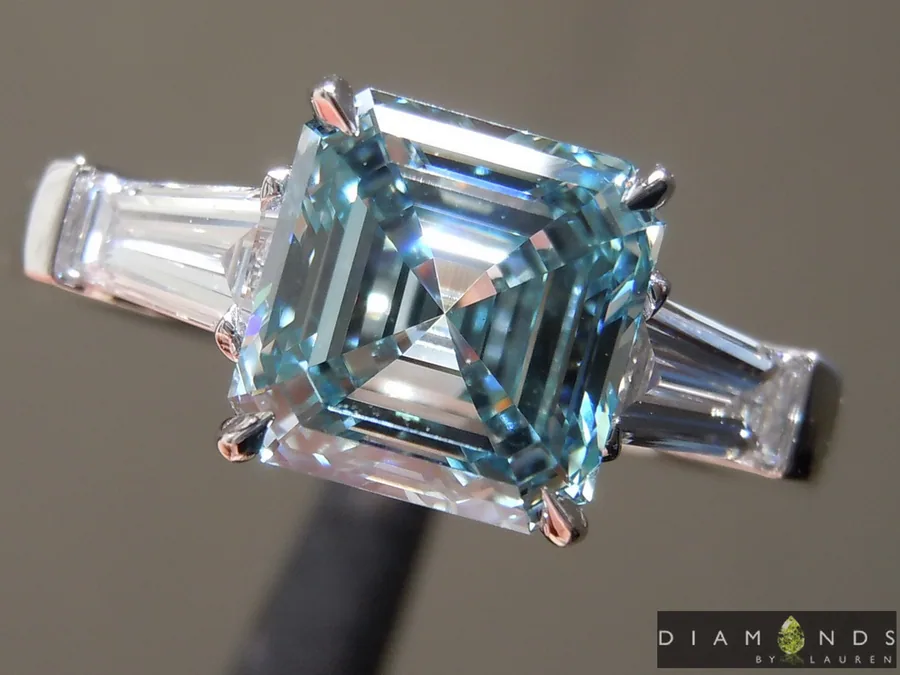 2.01ct Blue VS1 Asscher Cut Lab Grown Diamond R9410
