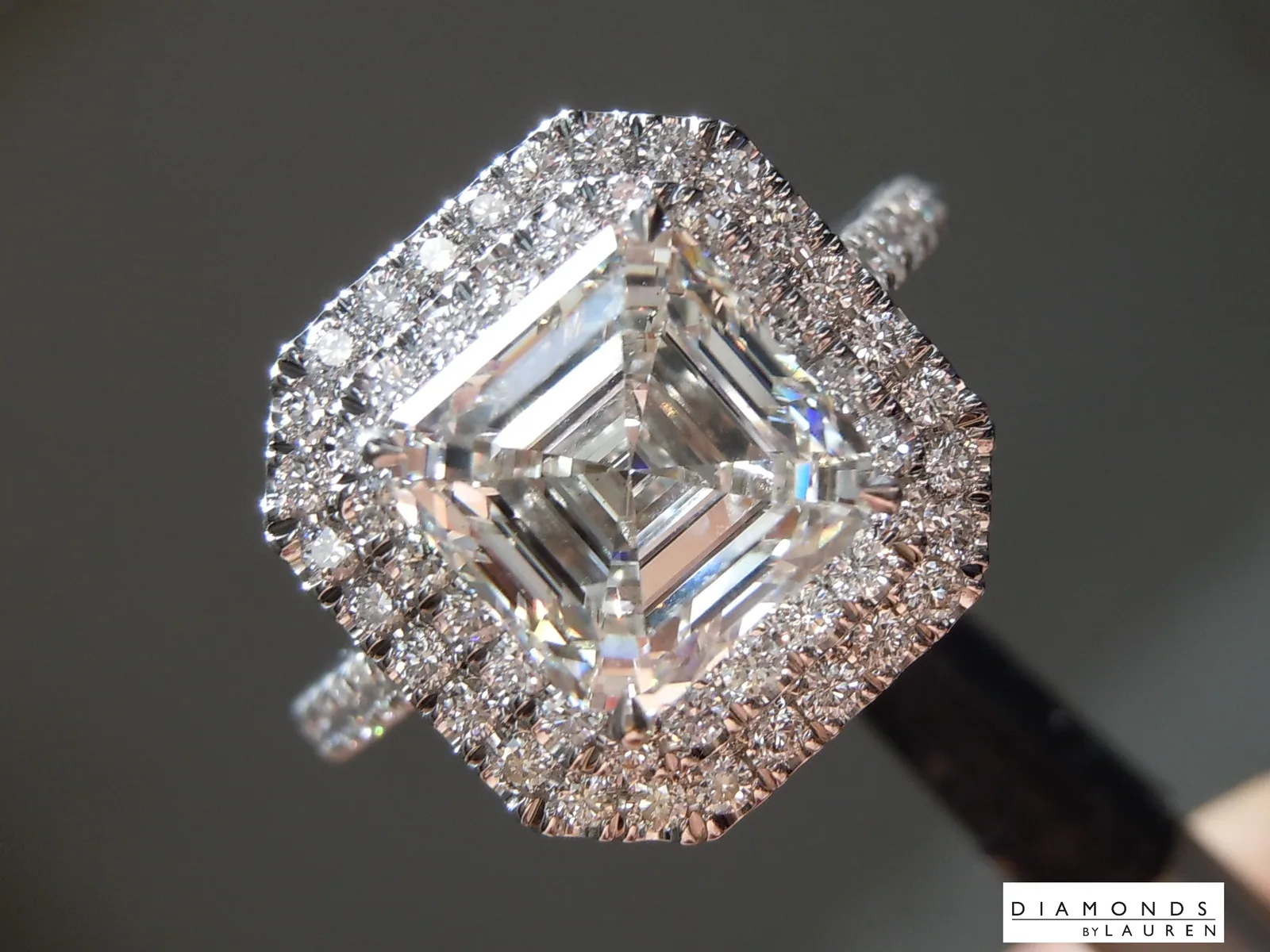 2.50ct J VS2 Asscher Cut Lab Grown Diamond Ring R9493